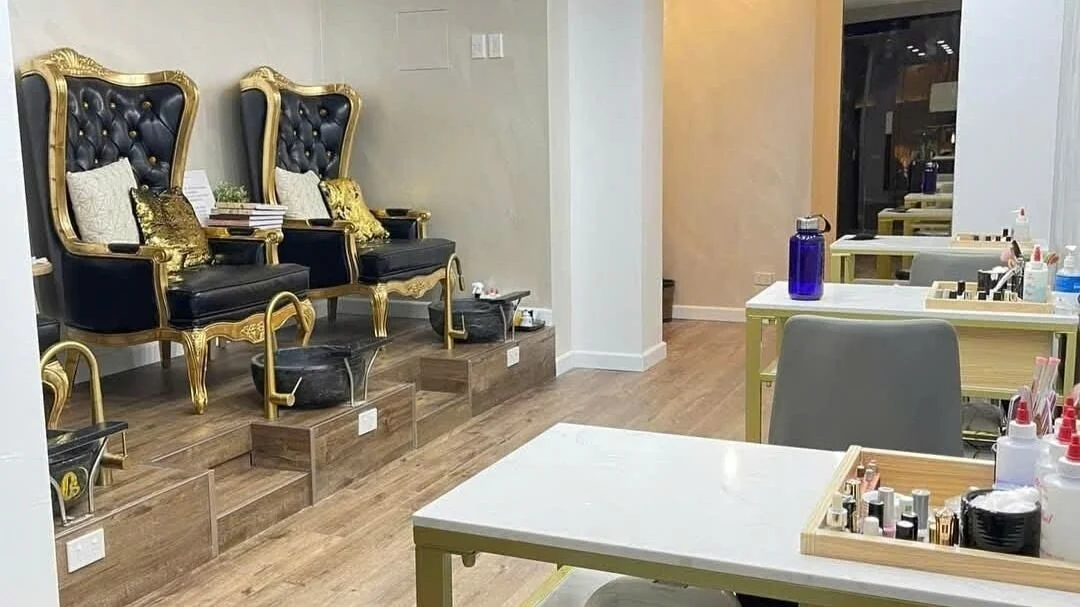 Nail bar and pedicure area at OS Nails in Potts Point